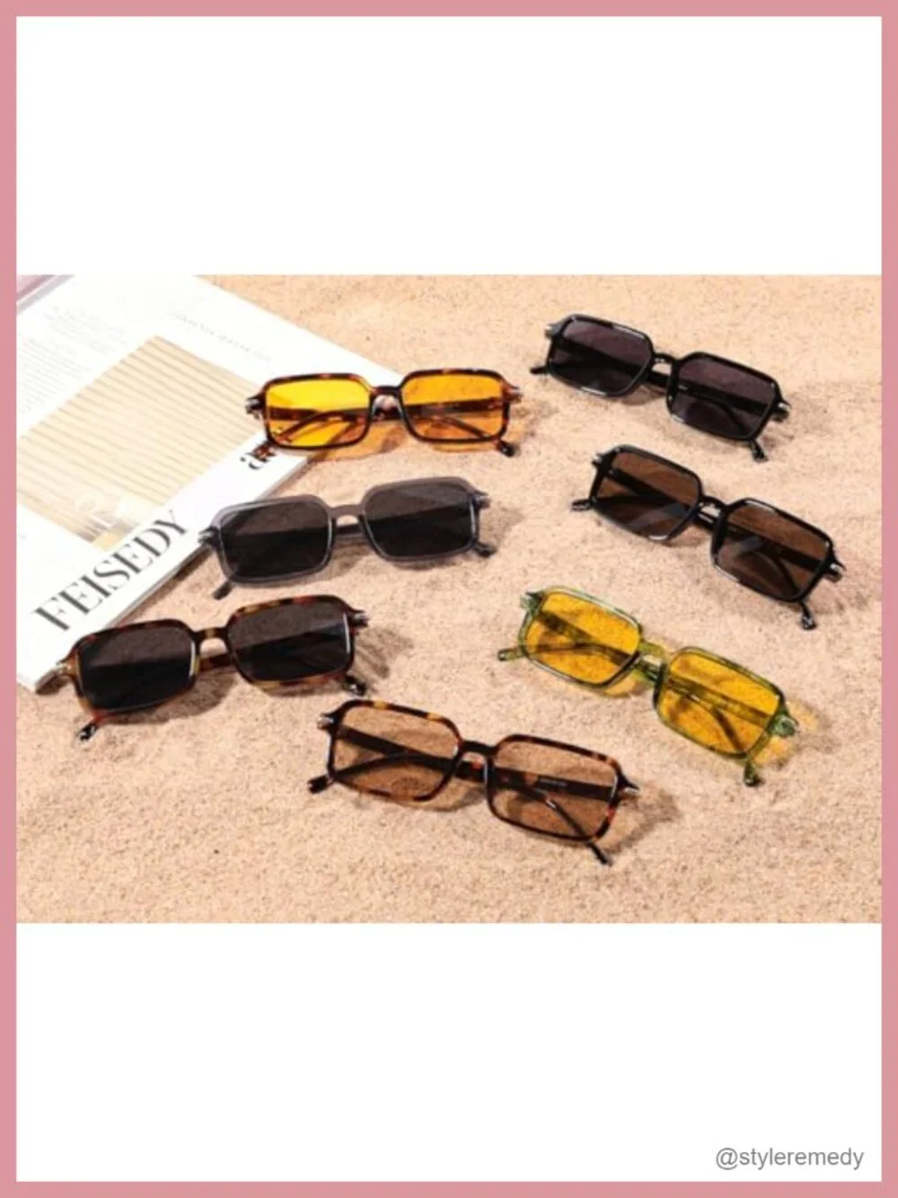 Vintage Rectangular Narrow Sunglasses UV400 Protection Lightweight Retro Square